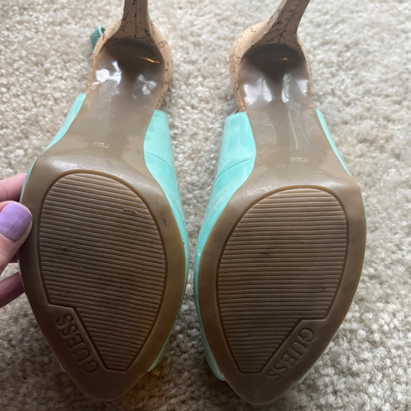 Guess brand peep toe teal heels, size 7.5, only worn once - Picture 4 of 4
